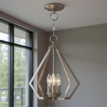 Load image into Gallery viewer, 16" Three-Light Dimmable Chandelier With Shades - Nickel
