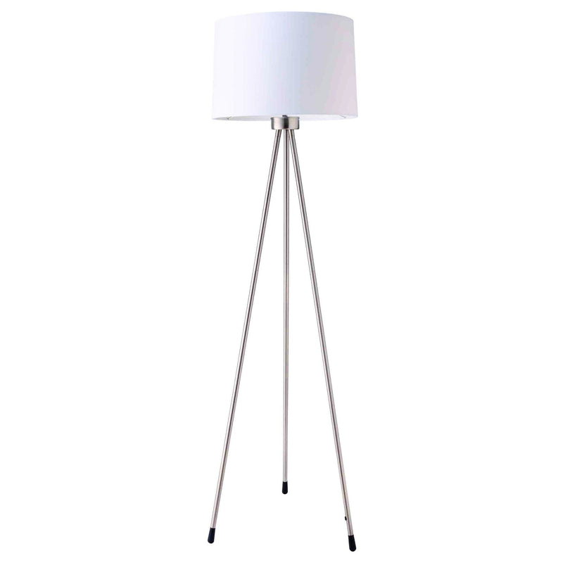 Tripod Floor Lamp With White Drum Shade - White