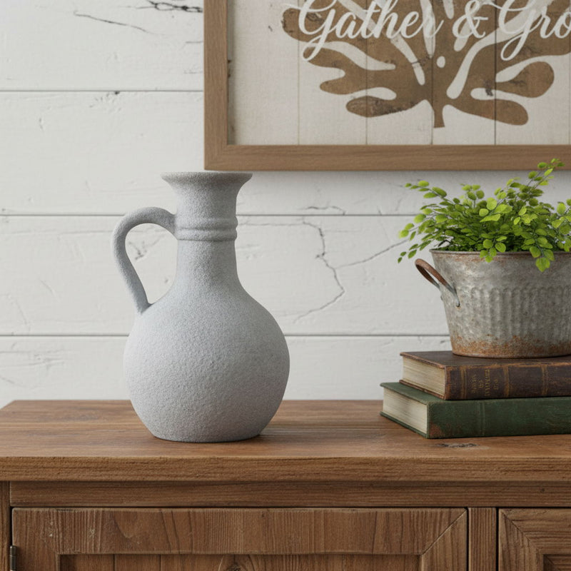 Round Pitcher Vase (632618) - Gray