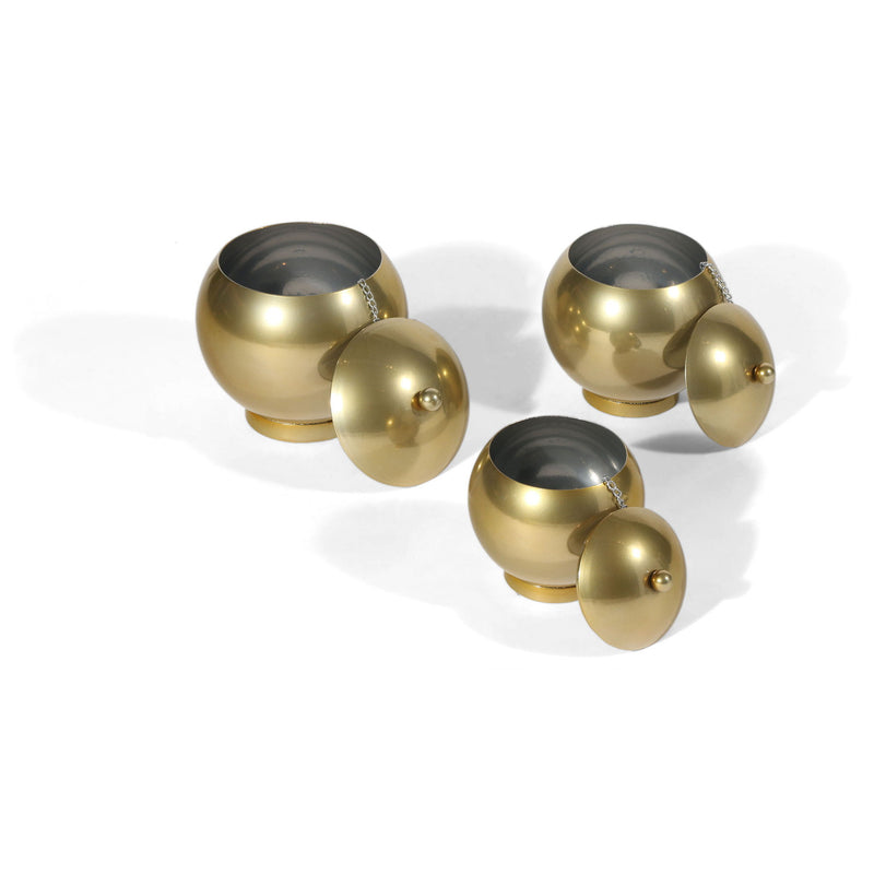 Decorative Lidded Canisters (Set of 3) - Gold