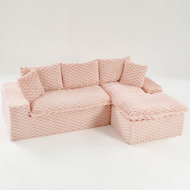 Modular Sofa, Convertible Twin Seat With Chaise Lounge