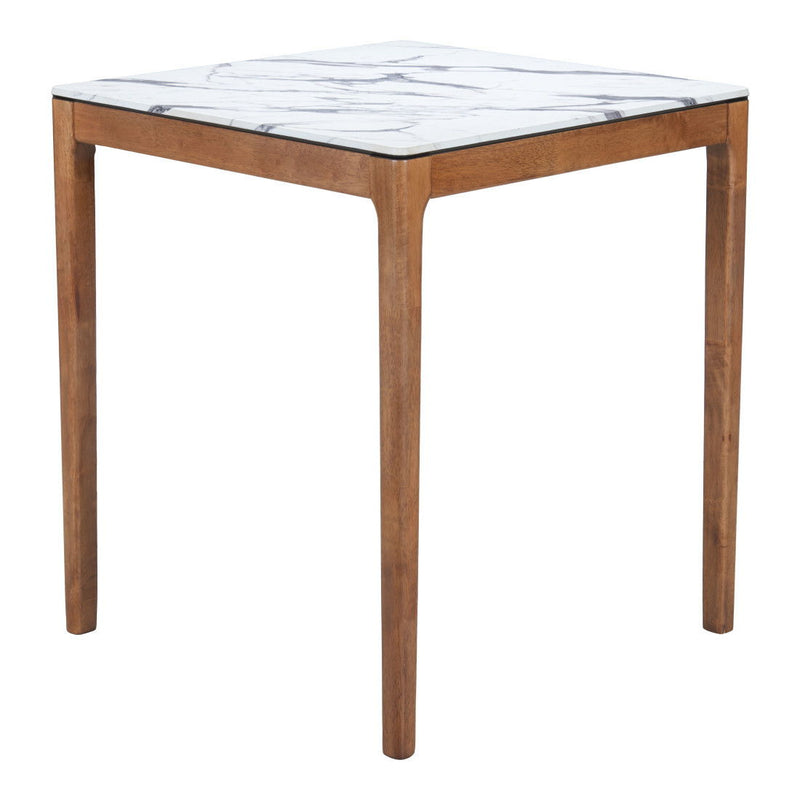 32" Solid Wood Square Bar Table - White