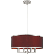 Load image into Gallery viewer, 18'' Four-Light Dimmable Chandelier With Shades - Nickel / Pearl Silver

