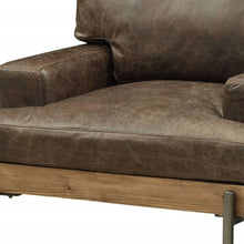 Load image into Gallery viewer, Faux Leather Chair And A Half - Chocolate And Gray
