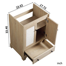 Load image into Gallery viewer, Bathroom Vanity Base, Cabinet With Carved Floral Doors - Natural Wood
