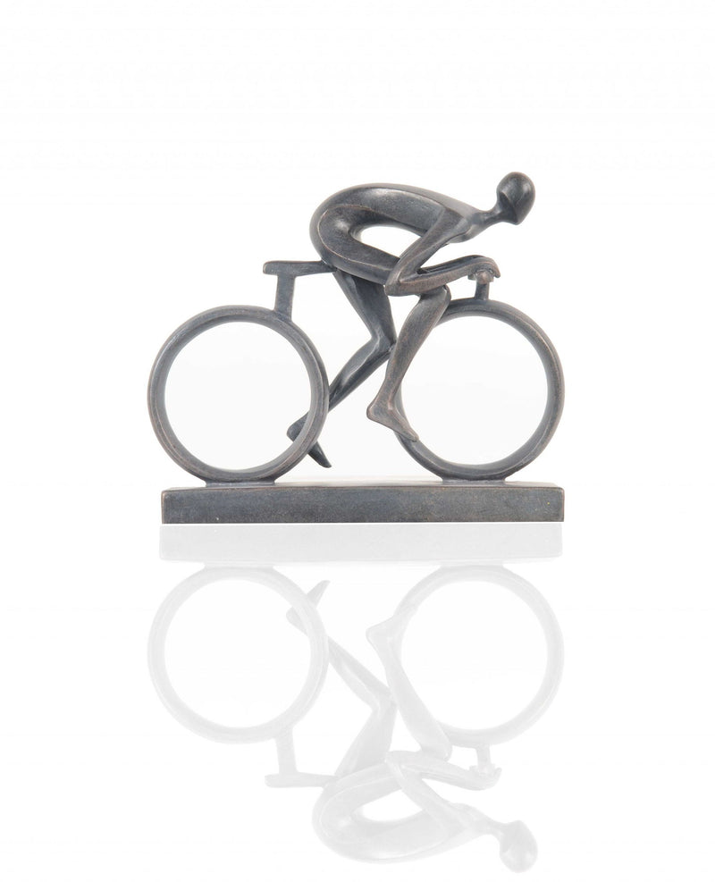 Minimalist Cyclist Finish Statue - Black