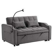 Load image into Gallery viewer, Sofa Bed With Trundle For Small Rooms - Dark Gray
