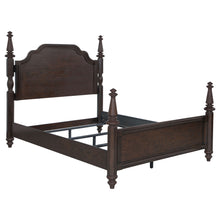 Load image into Gallery viewer, 4 Poster California King Bed With Serpentine Headboard - Dark Oak
