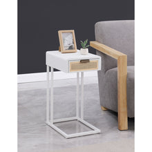 Load image into Gallery viewer, Kenneth - C Shape Side Table With Single Drawer - White
