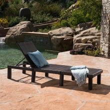 Load image into Gallery viewer, Outdoor Chaise Lounge With Wicker Design And Adjustable Backrest - Brown
