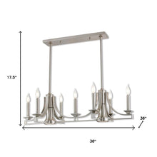 Load image into Gallery viewer, Nine Light Metal Dimmable Chandelier With Shades - Nickel
