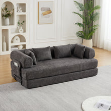 Load image into Gallery viewer, Convertible Sleeper Sofa Bed With Cylindrical Pillow
