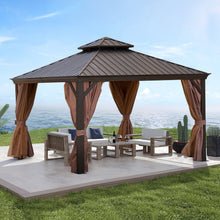 Load image into Gallery viewer, 12*12FT patic gazebo,alu gazebo with steel canopy,Outdoor Permanent Hardtop Gazebo Canopy for Patio, Garden, Backyard
