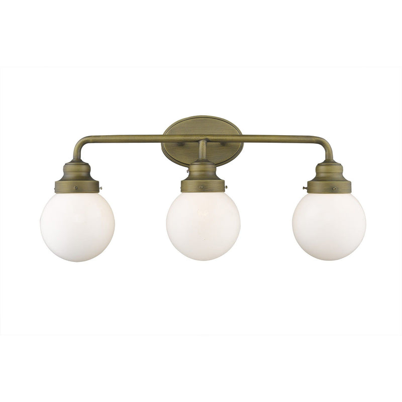 Metal And Glass Vanity Flush Mounted Sconce - Brass And White