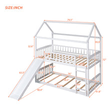 Load image into Gallery viewer, Twin Over Twin Bunk Bed with Slide, House Bed with Slide, White(OLD SKU: LT000213AAK)
