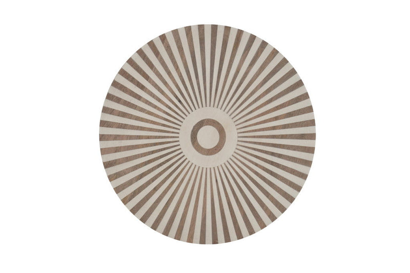 Solid Wood Round Drum End Table - Brown