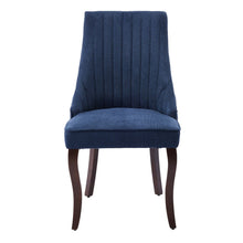 Load image into Gallery viewer, Tufted Solid Wood Dining Side Chairs (Set of 2) - Blue / Brown
