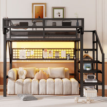 Load image into Gallery viewer, Loft Bed With Stairs And Storage
