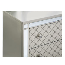 Load image into Gallery viewer, 6 Drawer Bedroom Dresser With Diamond Patterned Drawer Fronts - Silver
