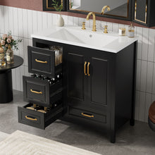 Load image into Gallery viewer, Bathroom Vanity With Sink, Soft Closing Doors &amp; Drawers, Metal Handles
