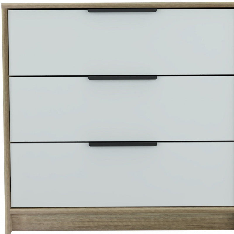 Three Drawer Dresser - Light Oak / White