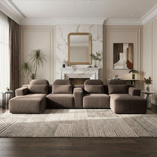 Load image into Gallery viewer, U-Shaped Sectional Sofa With Chaise Lounge And Cup Holders
