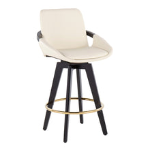 Load image into Gallery viewer, Cosmo - Contemporary Fixed Height Counter Stool With Swivel With Round Footrest (Set of 2)
