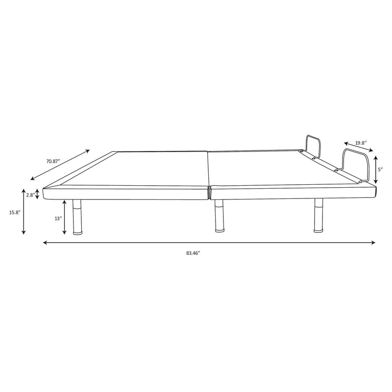 California King Adjustable Bed Base With Ergonomic Support And Wireless Remote Control - Black