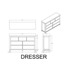 Load image into Gallery viewer, Augusta - Dresser, 7 Spacious Drawers, Block Feet - Beige Brown
