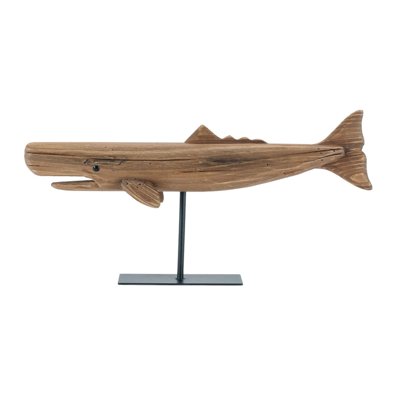 Metal Whale Statue (Set of 2) - Brown