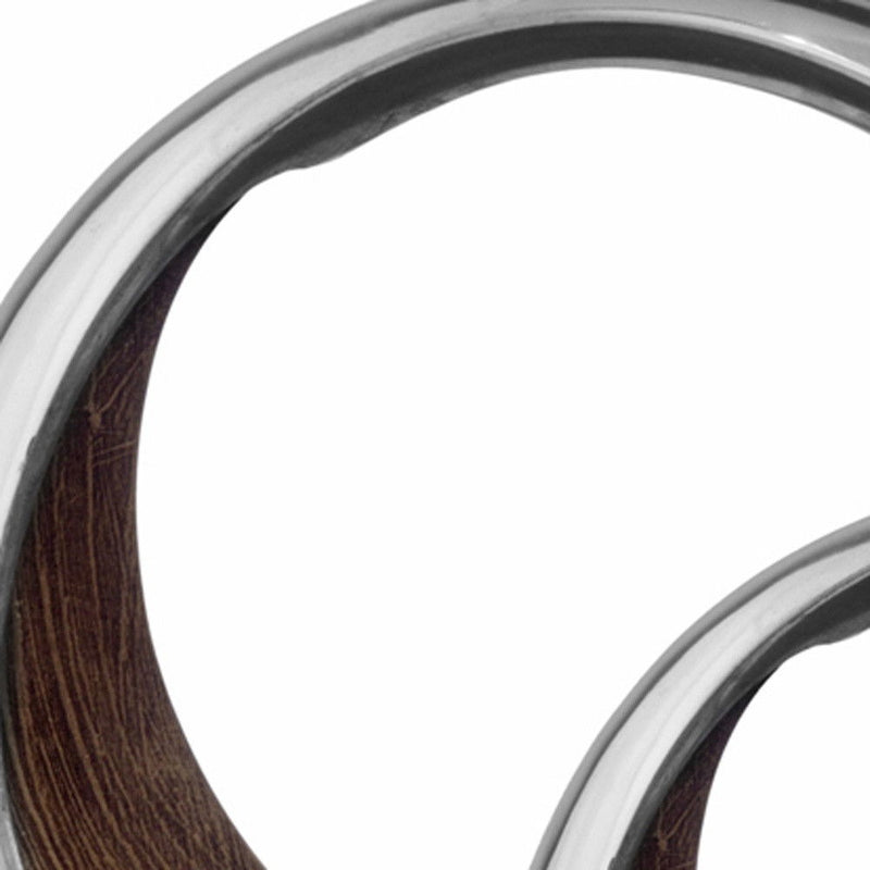 Circular Decorative Bowl - Brown / Silver