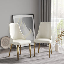 Load image into Gallery viewer, Modern Sponge-Filled Dining Chair, Solid Wood Metal Legs, Suitable For Restaurants, Living Rooms And Rooms (Set of 2) - White
