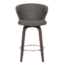 Load image into Gallery viewer, 40" Faux Leather Swivel Low Back Bar Height Bar Chair - Brown
