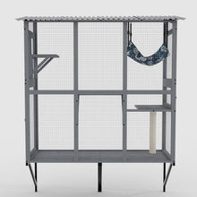 Load image into Gallery viewer, Large Walk In Outdoor Catio For Cats With Roof And 3 Access Doors - Gray
