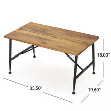 Load image into Gallery viewer, Rectangle Outdoor Coffee Table With Angled Tubular Legs And Wood Top - Black
