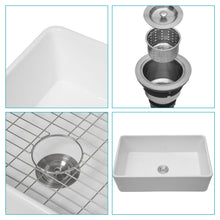 Load image into Gallery viewer, Elegant Farmhouse Apron Front Ceramic Single Bowl, Kitchen Basin
