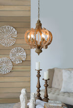 Load image into Gallery viewer, Farmhouse Chandelier, 6 Light Wood Chandelier Pendant Light Fixture With Adjustable Chain For Dining Room Living Room Entryway, Bulb Not Included
