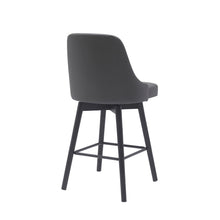 Load image into Gallery viewer, Faux Leather With Solid Wood Swivel Counter Height Bar Chair - Gray And Black

