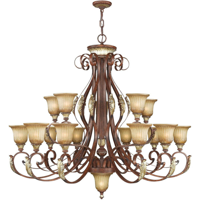 47" Multi Light Dimmable Chandelier With Shades - Bronze