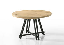 Load image into Gallery viewer, Tate - Round Dining Table With Metal Base - Oak Finish
