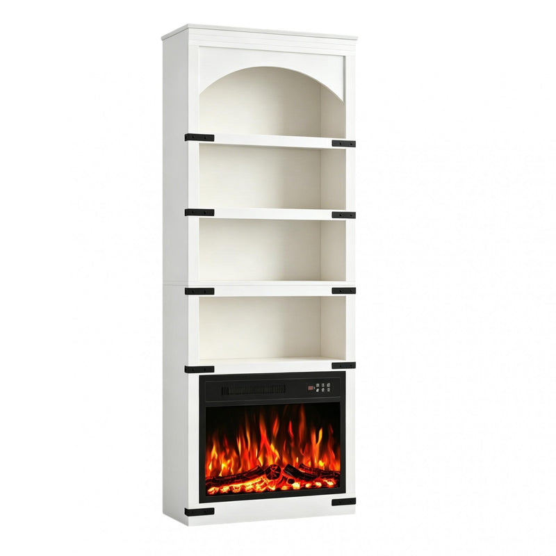 Four Tier USB Bookcase - White