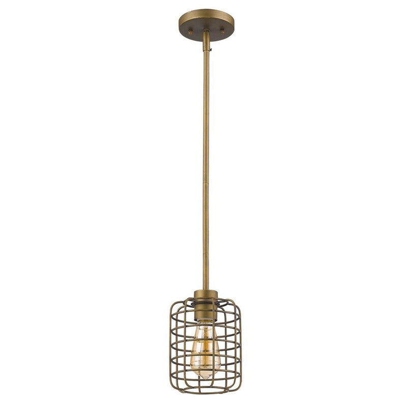 Metal Cage Hanging Light - Brushed Gold