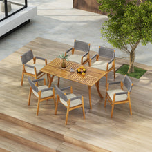 Load image into Gallery viewer, Outdoor Rustic Patio Acacia Bistro Set With Cushions
