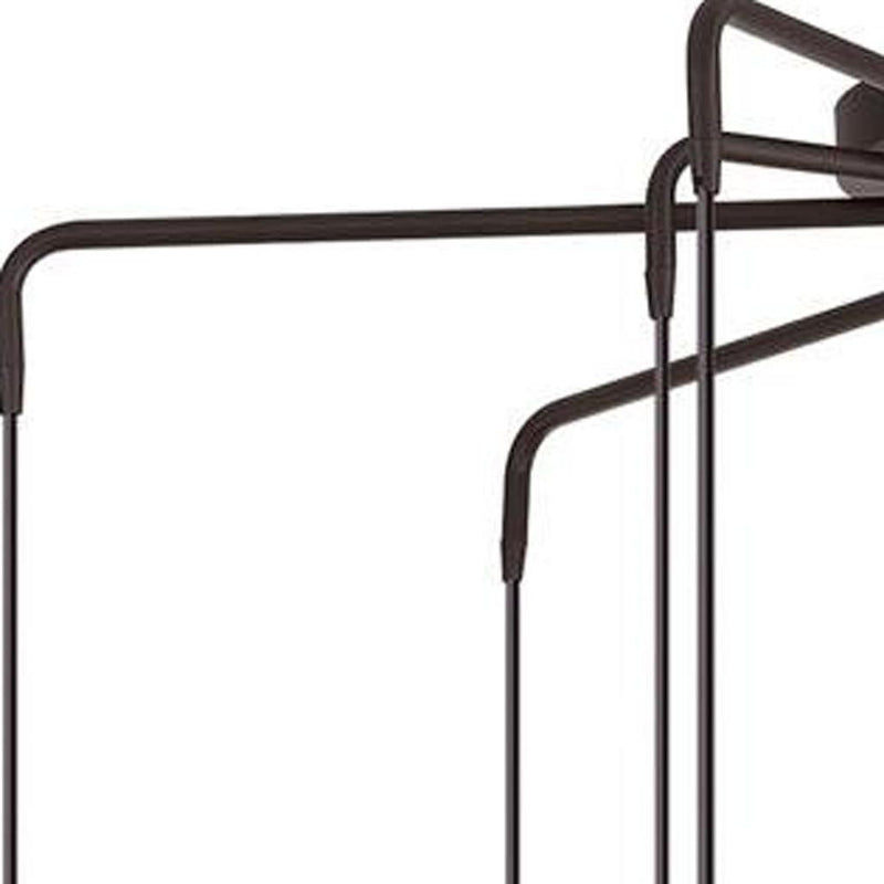 Nine Light Metal Dimmable Chandelier With Shades - Bronze / Cream