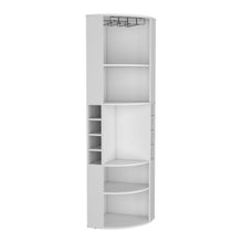 Load image into Gallery viewer, 71" Wood Corner Bar Cabinet - White
