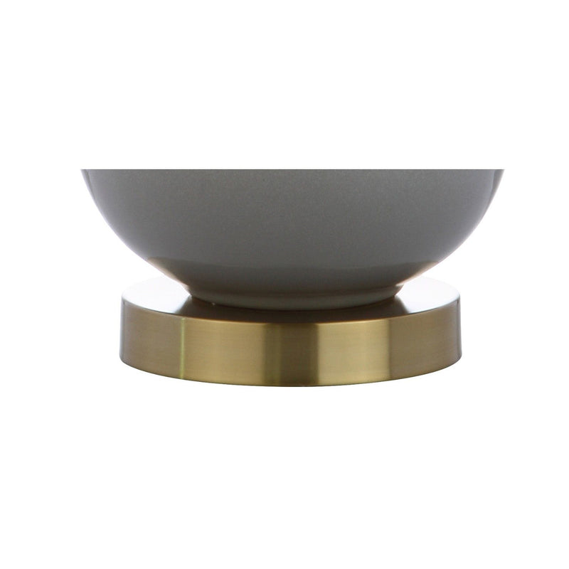 25" Novelty Table Lamp LED With Drum Shade - White / Gold