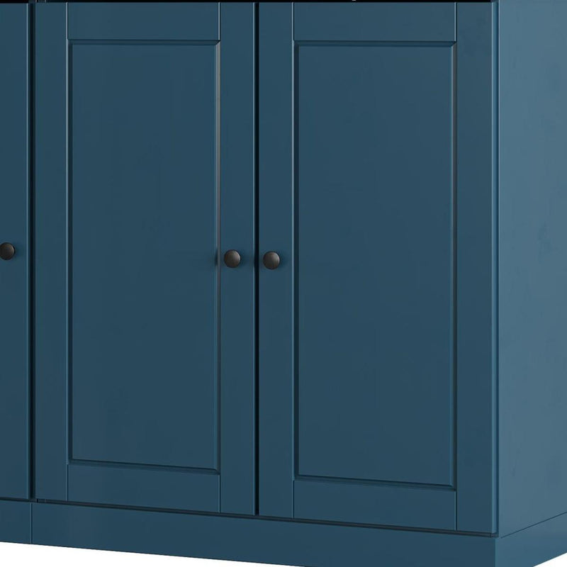 Solid Woodshoe Storage Cabinet (755965) - Teal Blue