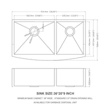 Load image into Gallery viewer, Farmhouse Sink With Double Bowl, 60 / 40
