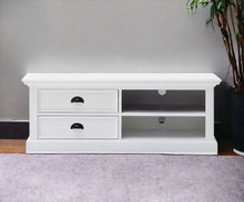 Load image into Gallery viewer, Solid Wood Drawers And Open Shelving Entertainment Center - White
