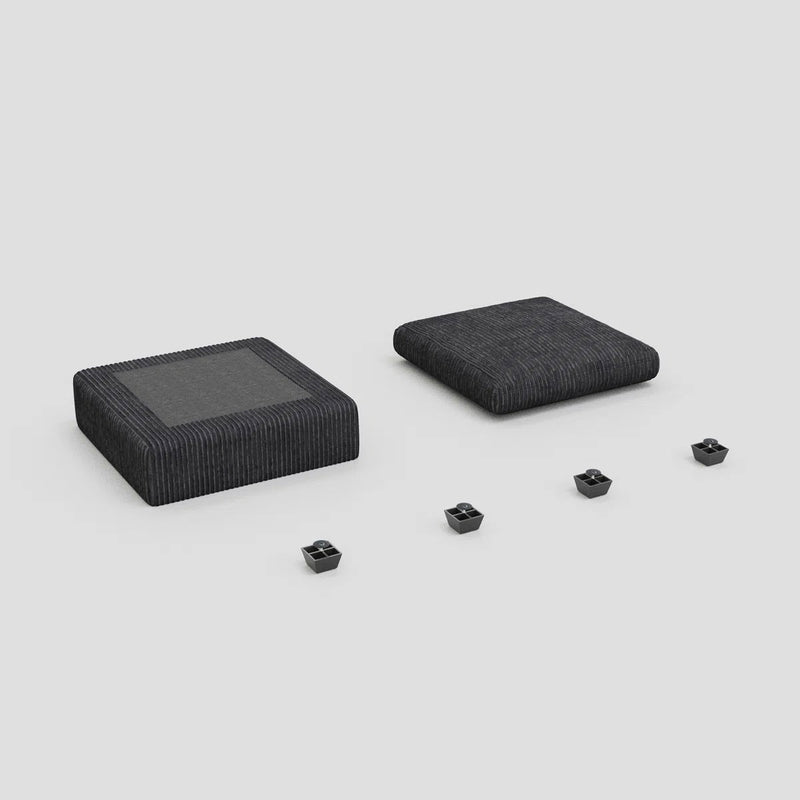 Accent Corduroy Ottoman - Black